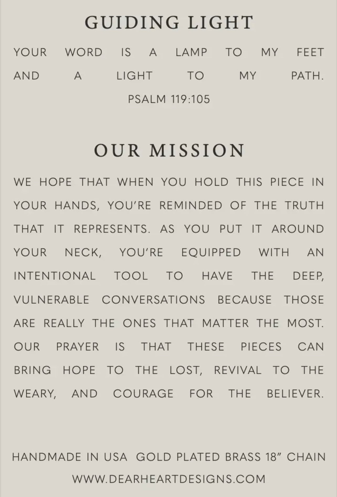 Guiding Light Necklace Psalm 119