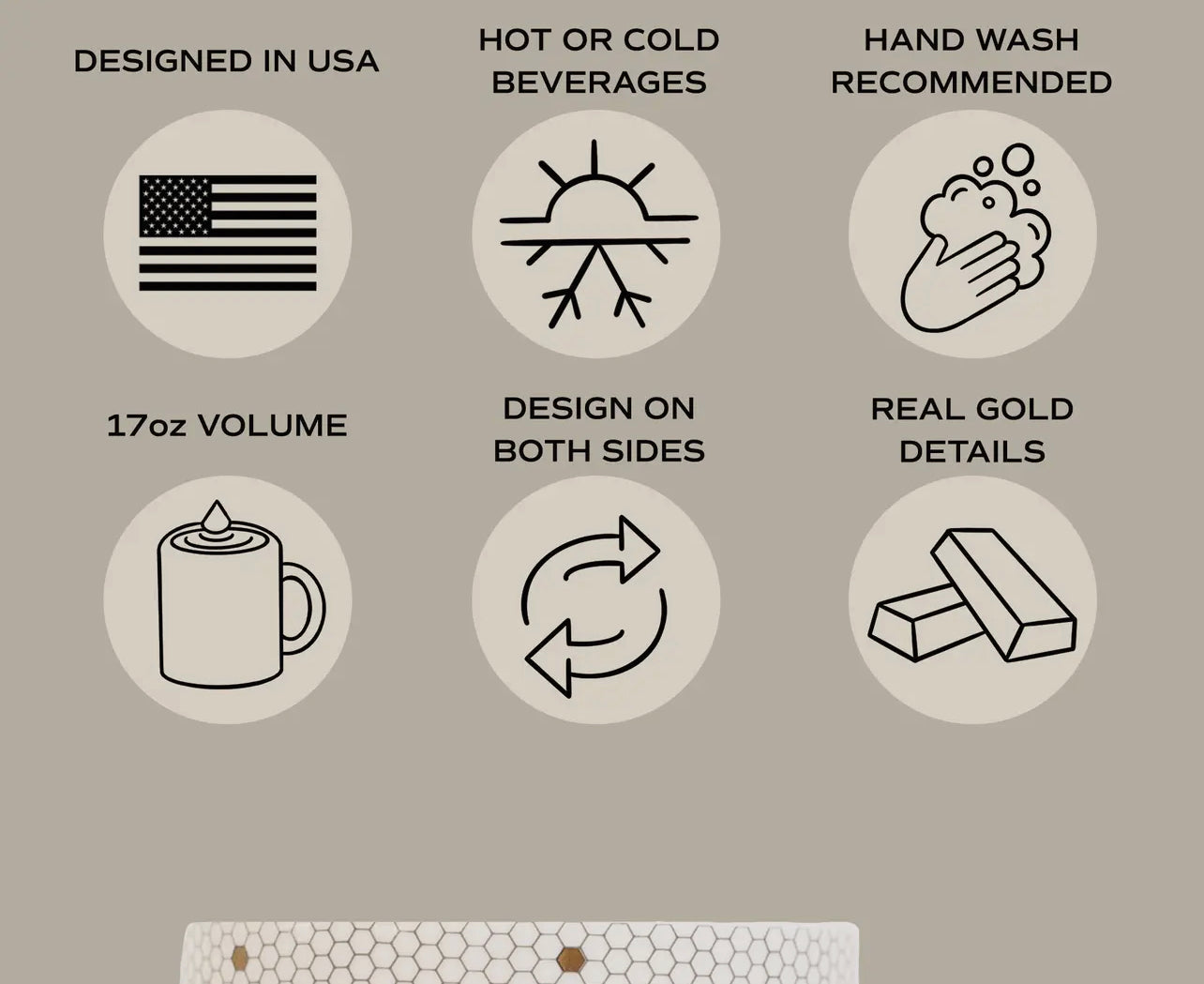 Joy Gold Tile Coffee Mug