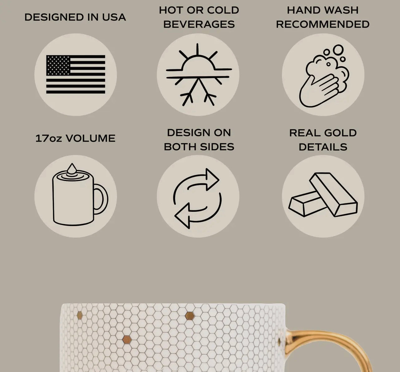 Be Still & Know Gold Tile Coffee Mug