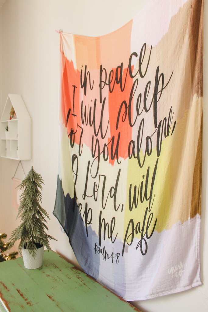 "In Peace I Will Sleep" Muslin Blanket