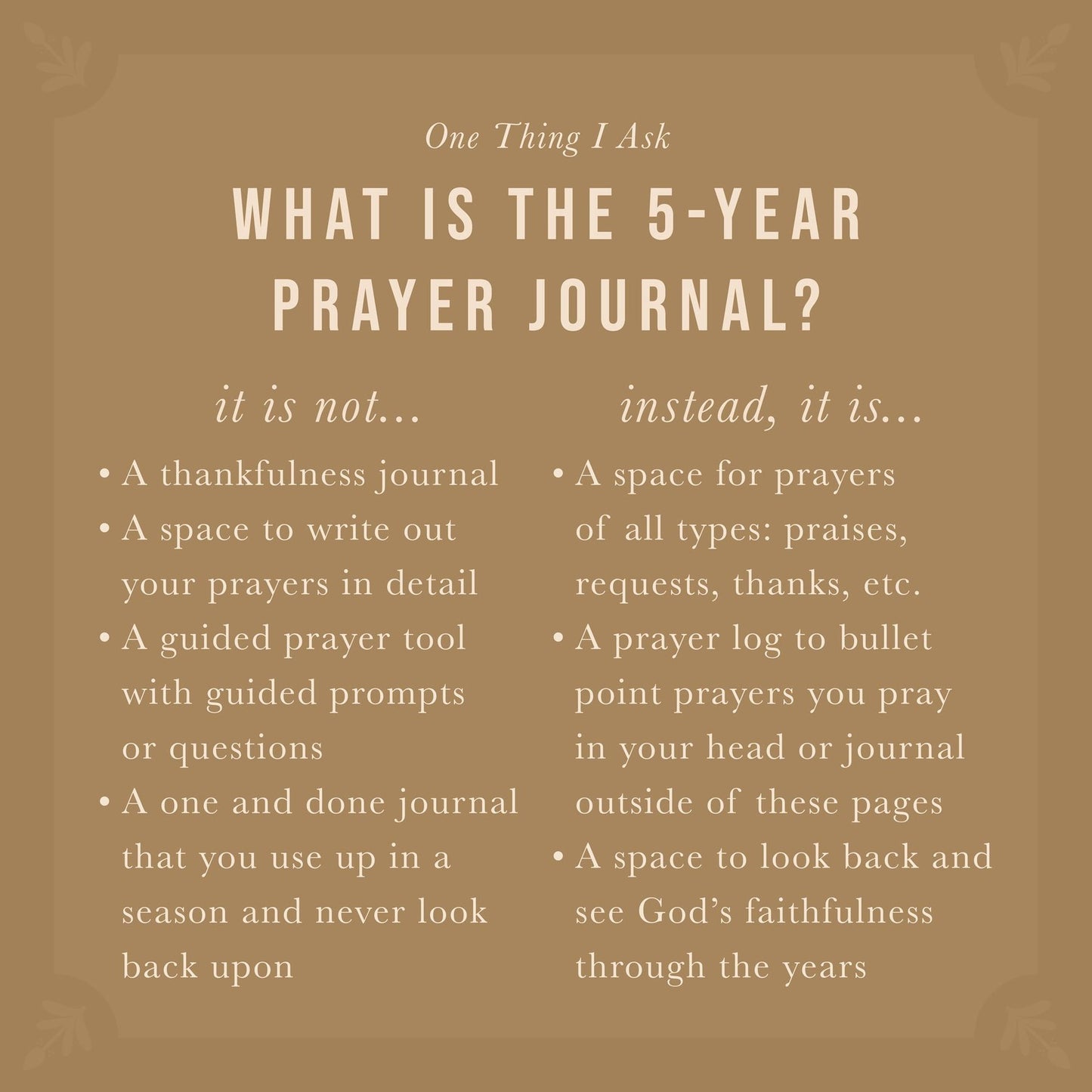 One Thing I Ask 5-Year Prayer Journal: Geneva