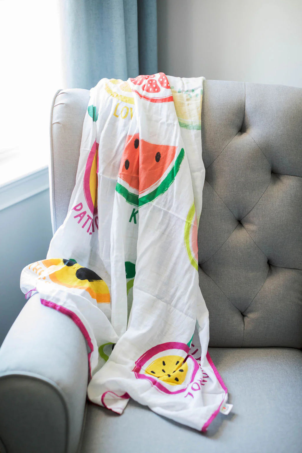 Fruit of the Spirit Muslin Baby Blanket