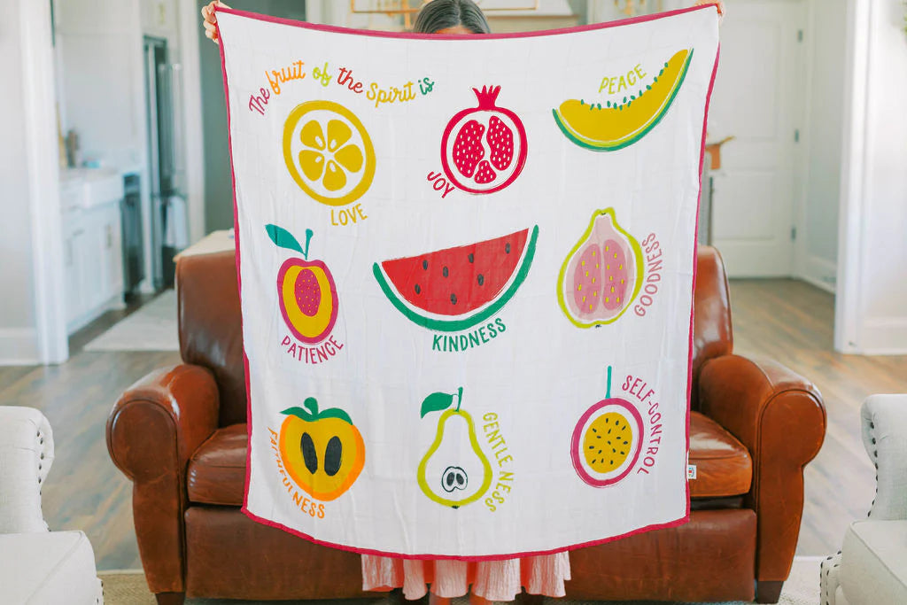 Fruit of the Spirit Muslin Baby Blanket