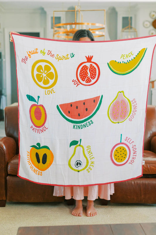 Fruit of the Spirit Muslin Baby Blanket