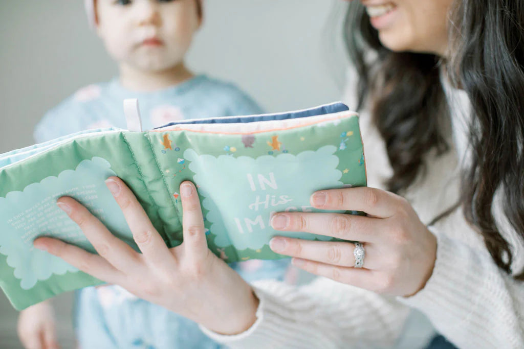 In His Image Fabric Baby Book