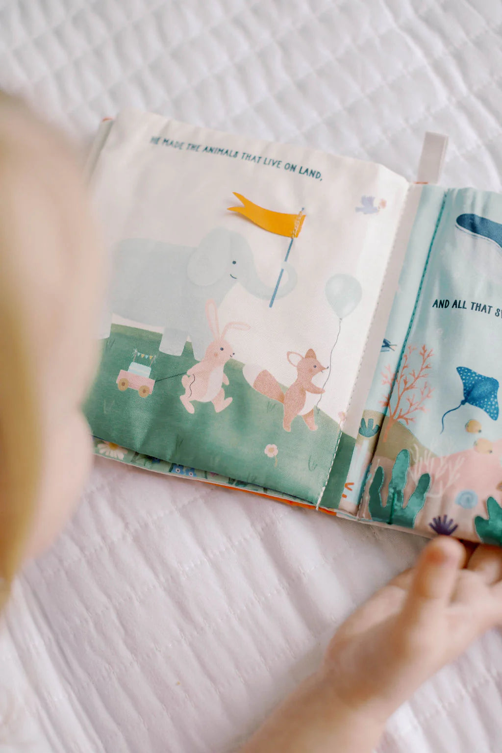 In His Image Fabric Baby Book