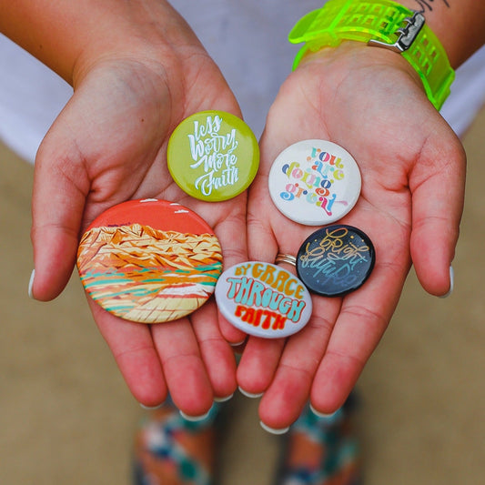 'Less Worry, More Faith' Button Pin Pack