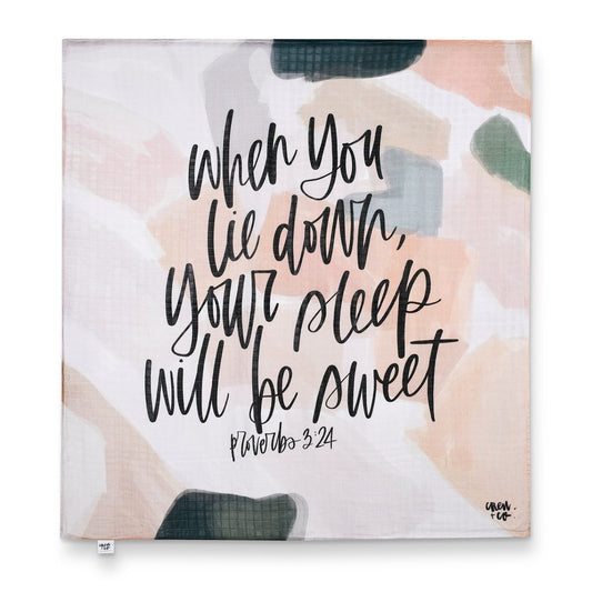 "Your Sleep Will Be Sweet" Muslin Blanket