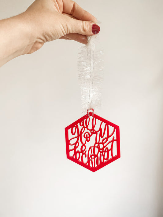 "All Glory Be To Christ" Acrylic Christmas Ornaments